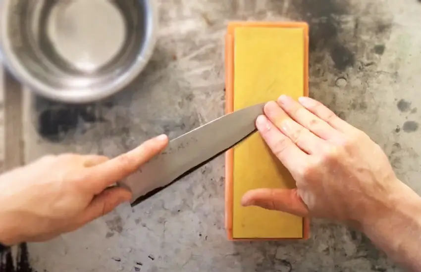 Sharpen a Bread Knife With a Whetstone