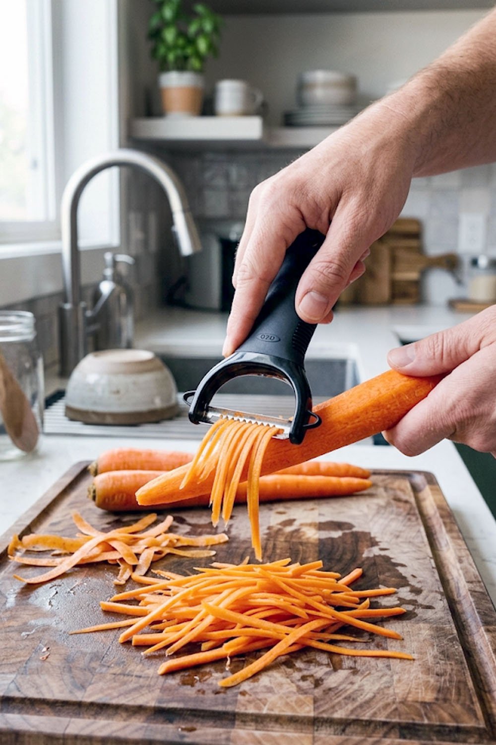 how to use a julienne peeler