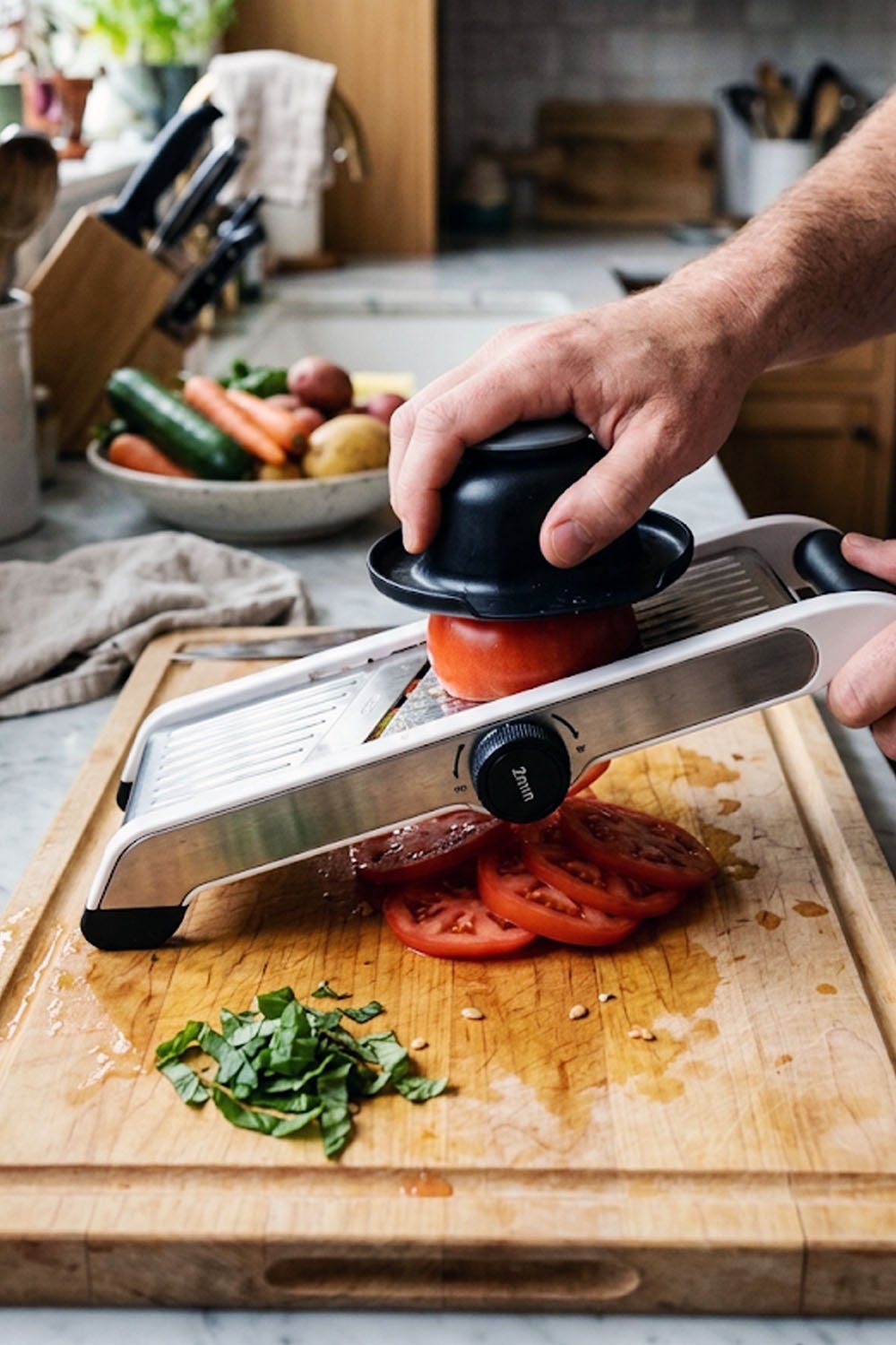 how to use a mandoline slicer