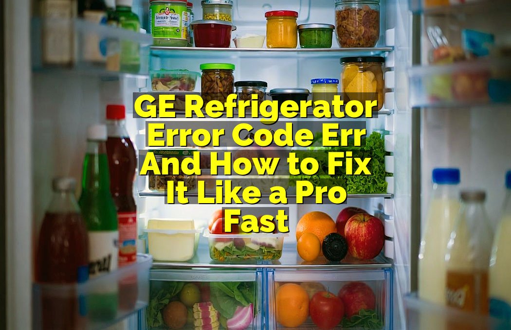 GE Refrigerator Error Code Err And How to Fix It Like a Pro Fast