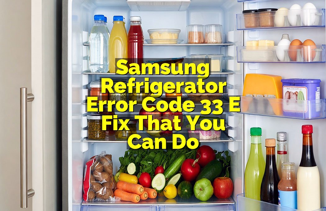 Samsung Refrigerator Error Code 33 E Fix That You Can Do